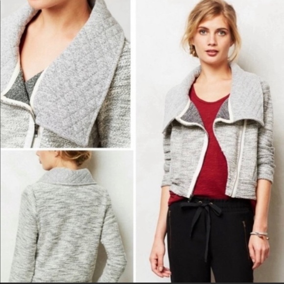 Anthropologie Jackets & Blazers - Anthropologie Dolan quilted zip up textured sweatshirt Moto Jacket.